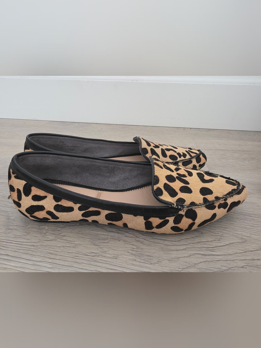 Kelly & Katie Leopard Print Genuine Cow Hair Flats Loafers 8.5